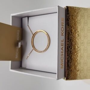 Michael Kors Gold‎ Tone Circle Pendant Necklace